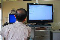 浦西中NASサーバに設置した電子教科書を研究所の地デジテレビでチェック。